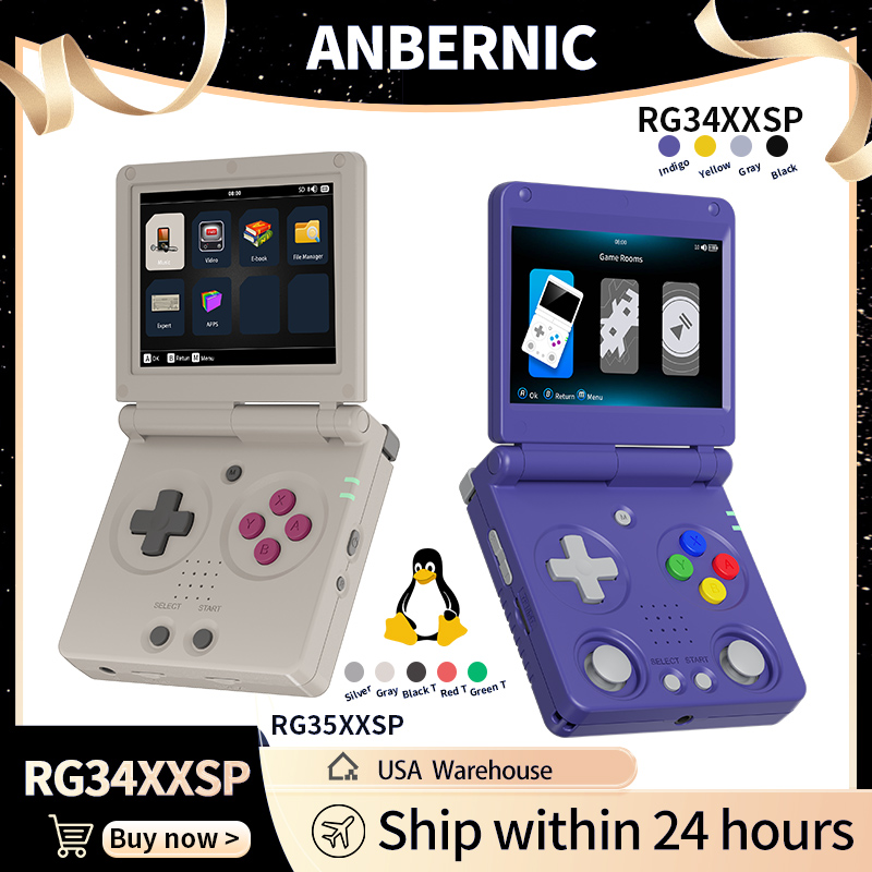 Gaming Console Linux - Anbernic RG34XXSP RG35XXSP フリップ式携帯ゲーム機 IPSスクリーン Linux