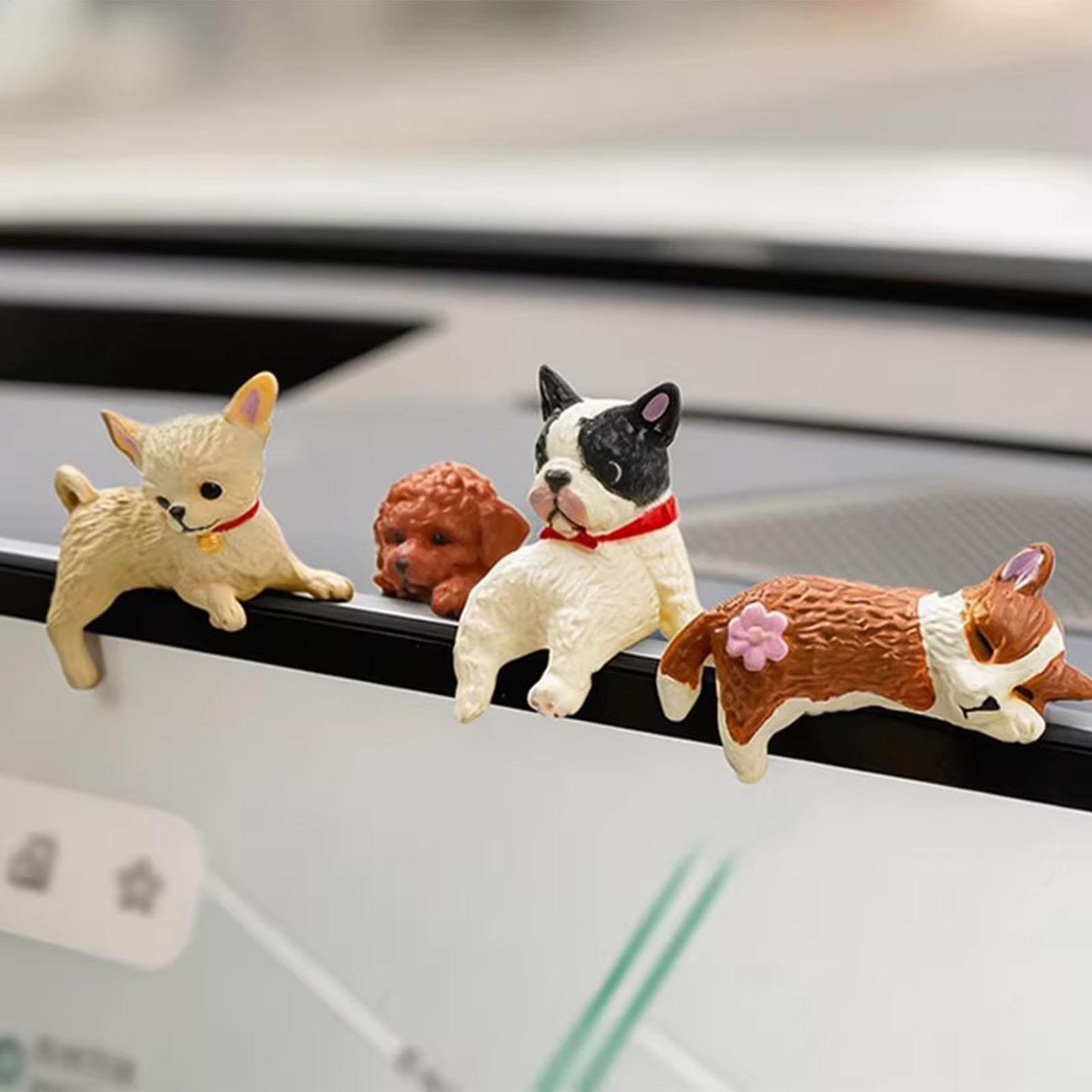 Gaming Console In Car - 1PC 車のダッシュボード装飾かわいい犬フィギュアスクリーンフィギュア犬愛好家コレクターゲーマーホームオフィス車のインテリア装飾