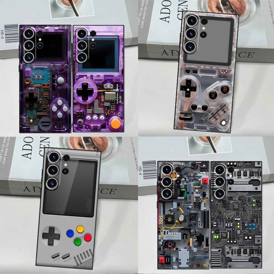 Gaming Console In Phone - パープルゲーミングコンソール風スマホケース サムスン Galaxy S26 Ultra Note