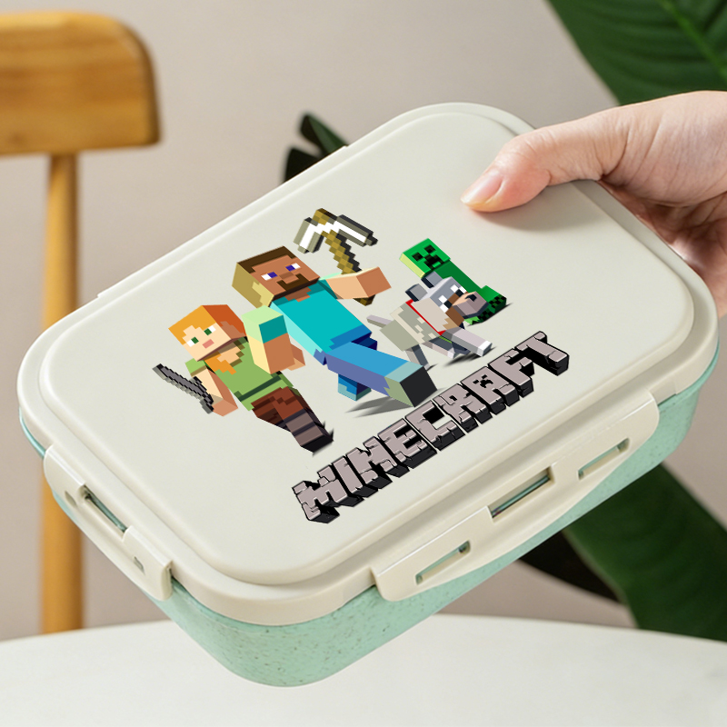 Gaming Console For Minecraft - Minecrafted 弁当箱ゲームピクニック食品容器漫画フィギュア男の子女の子学校弁当箱オフィスディナーケースギフト新しい