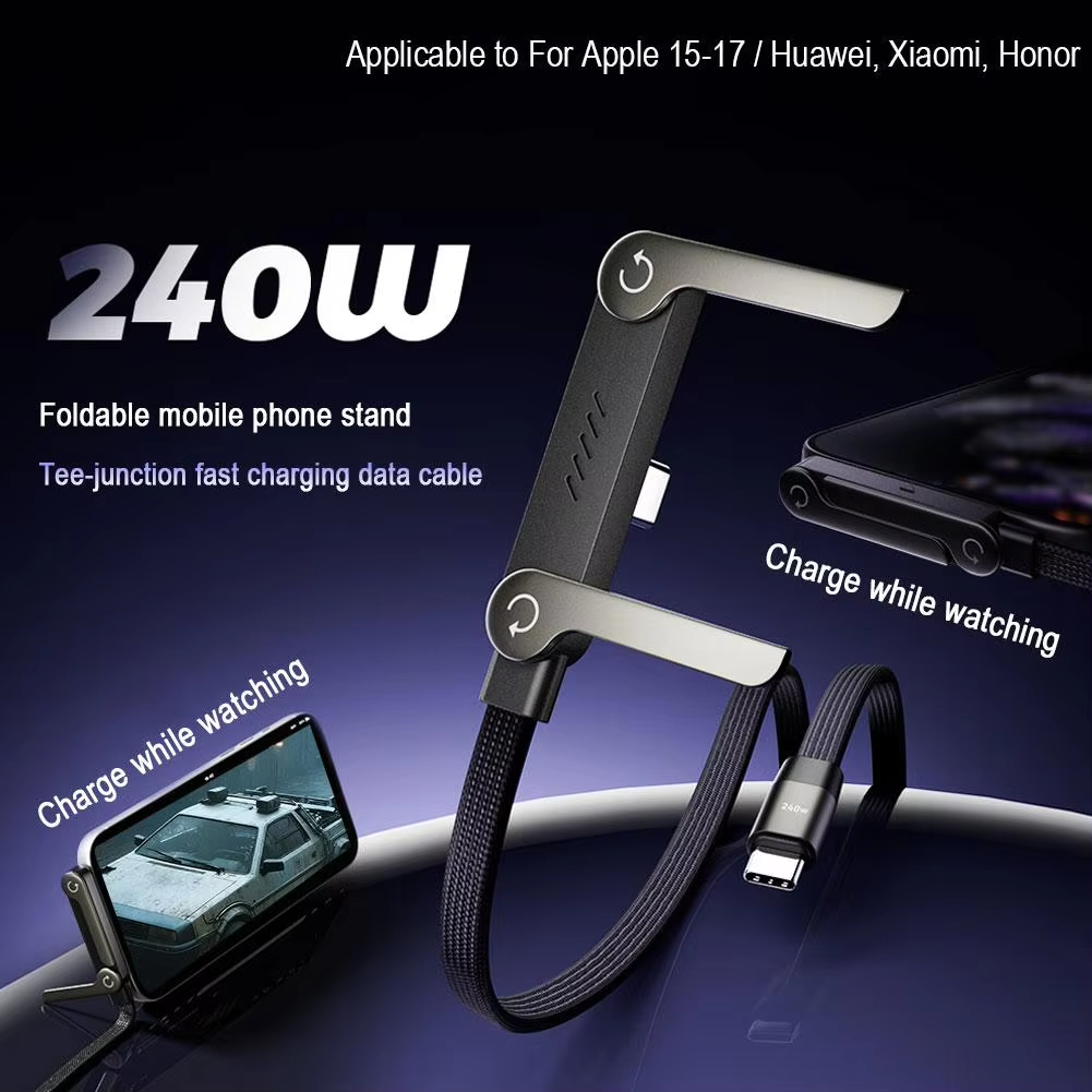 Gaming Console For Your Phone - 240Wスタンド充電ケーブル 2-in-1（スマホホルダー付き）ゲーム動画用 iPhone 15 16 17
