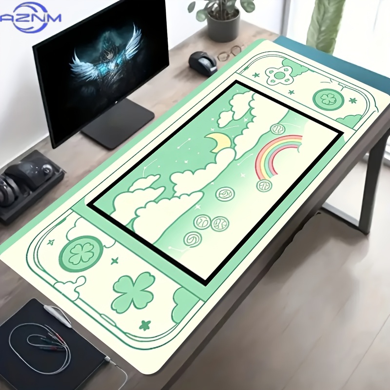Gaming Console Cloud - 1pc 大型サイズ e スポーツ ゲーミング マウスパッド、ライトグリーン
