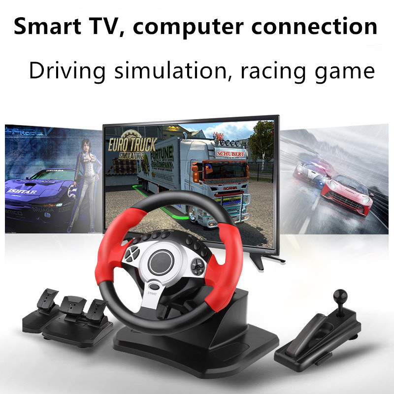 900度レーシングゲーム用ステアリングホイール、コンピュータ - Gaming Console Driving のレビューと価格