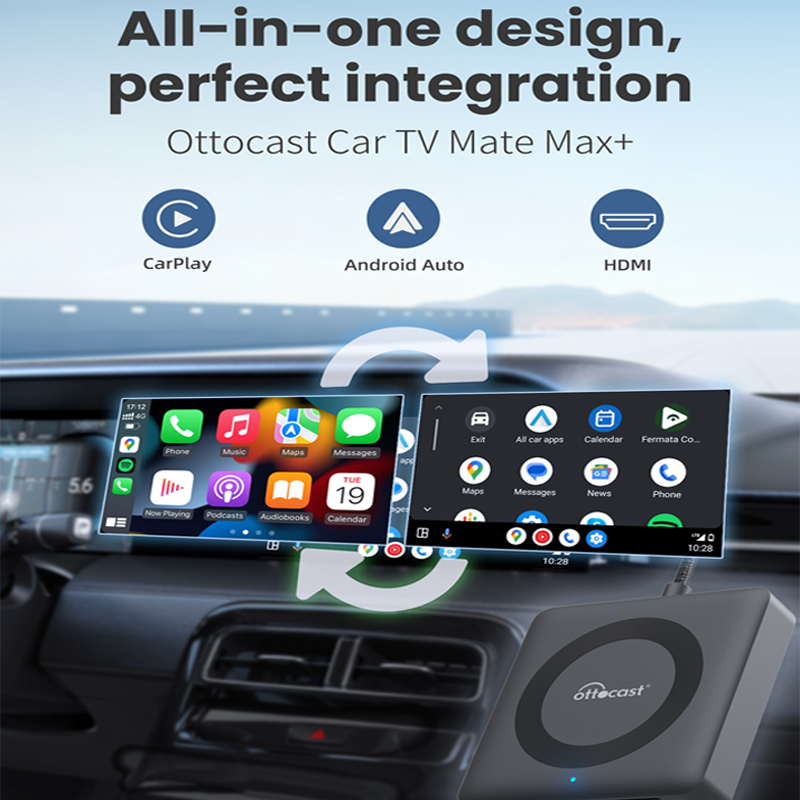 OTTOCAST車のテレビメイト有線無線CarPlayアダプ - Gaming Console In Car のレビューと価格