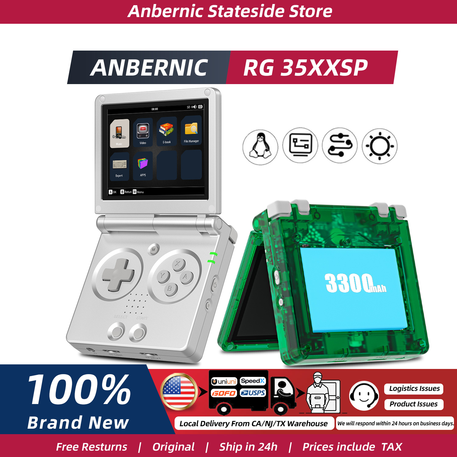 ANBERNIC RG35XXSP FILP 3.5インチI - Gaming Console 5 Year Old のレビューと価格