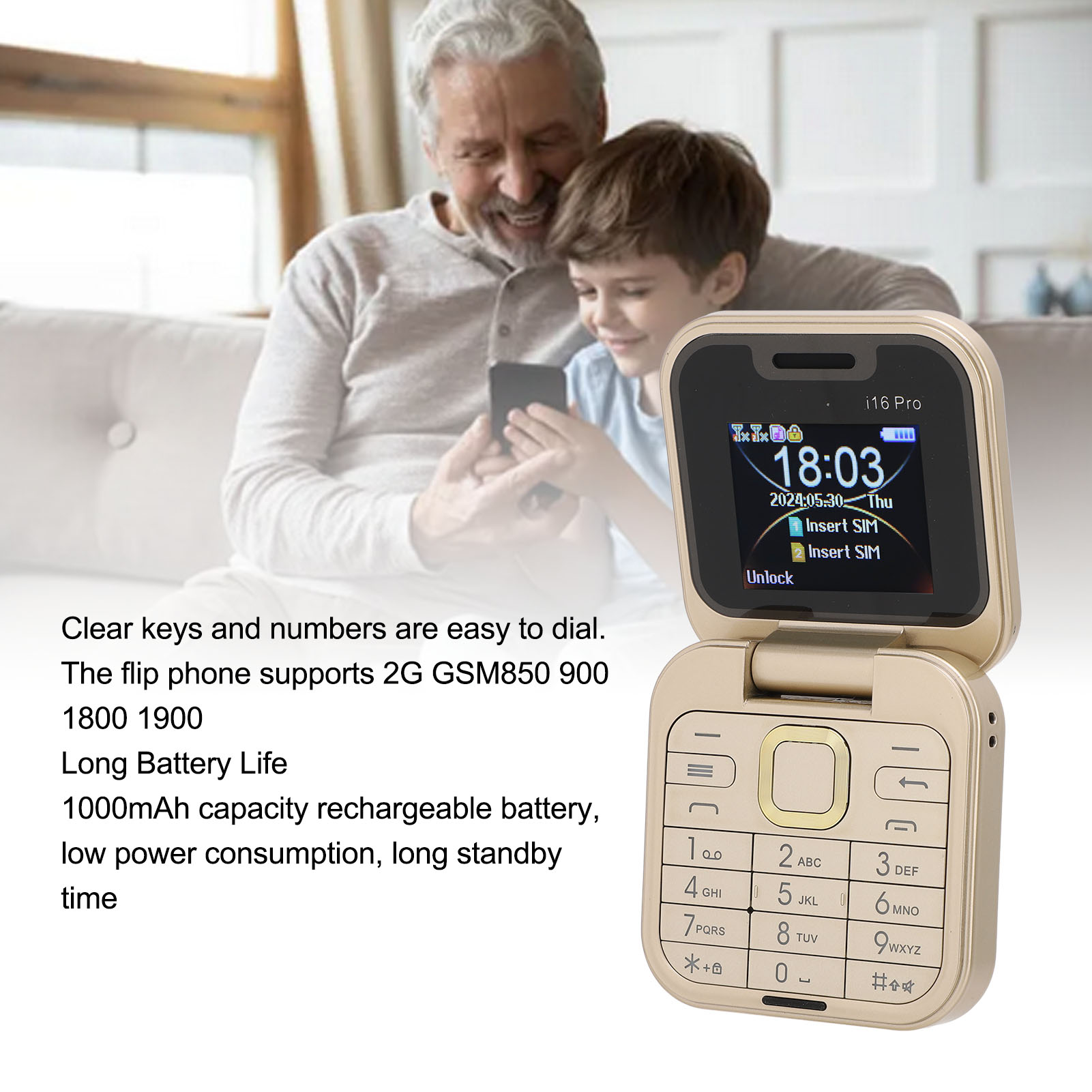 2G対応の大きなボタン付き携帯電話、最大16GBのデュアルS - Gaming Console For Kids のレビューと価格