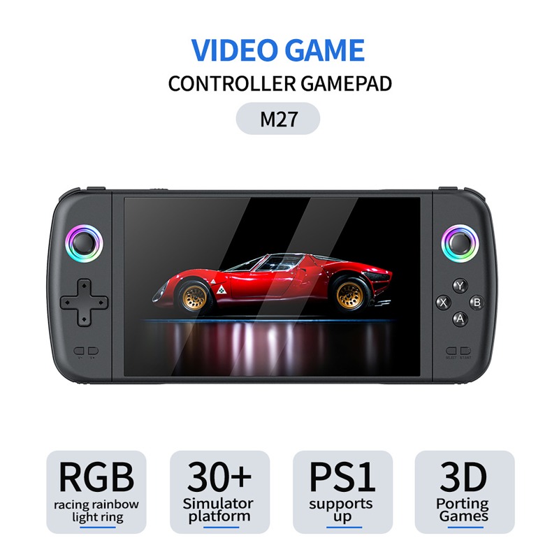 M27ポータブルポケットレトロハンドヘルドゲーム機、7.0イ - Gaming Console Linux のレビューと価格