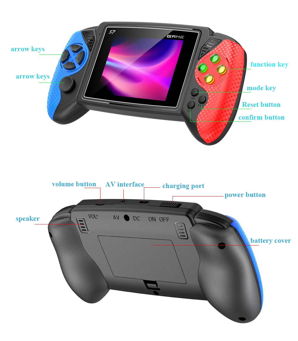 S7 レトロハンドヘルドゲーム機 3.5インチ液晶画面 62 - Gaming Console For Kids のレビューと価格