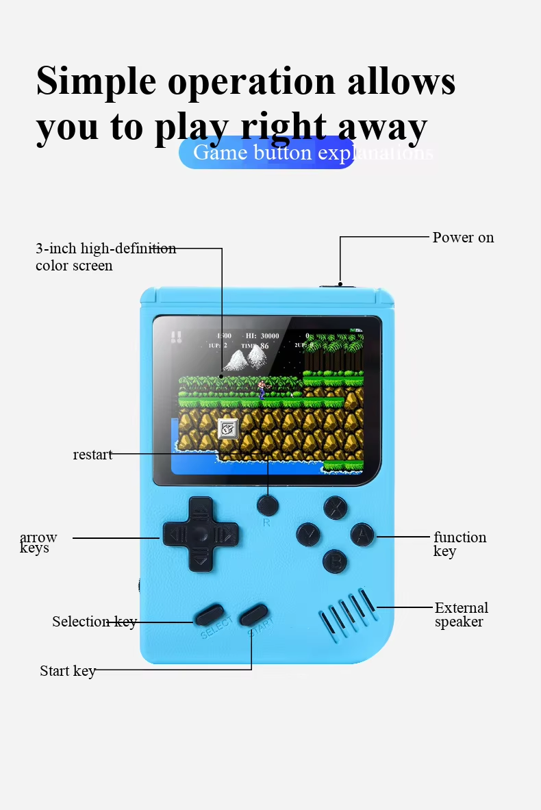 400種類のミニゲーム搭載、携帯型レトロゲーム機、8ビット、 - Gaming Console For Kids のレビューと価格