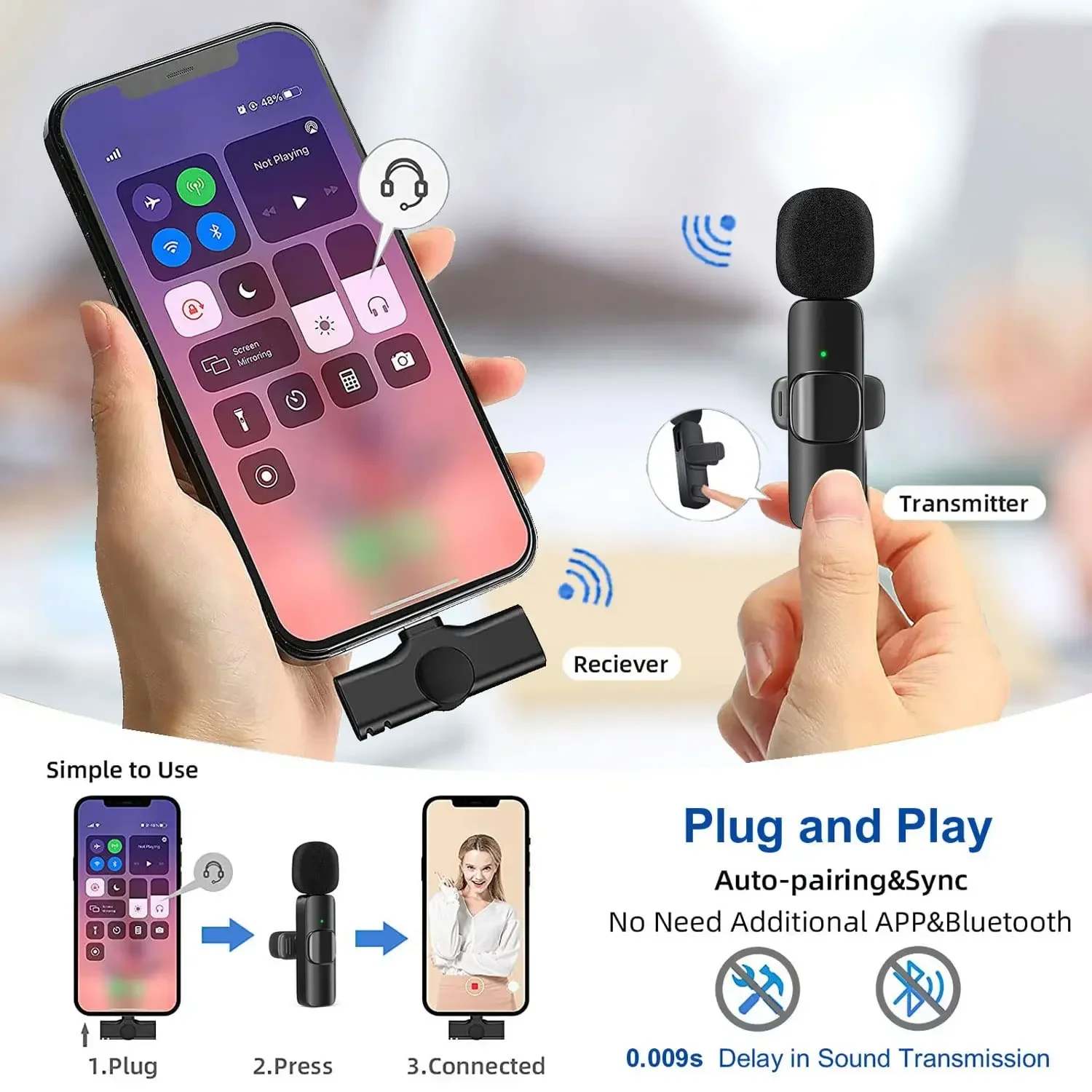 ワイヤレスラベリアマイク 2.4G ミニマイクポータブルオー - Gaming Console For Your Phone のレビューと価格