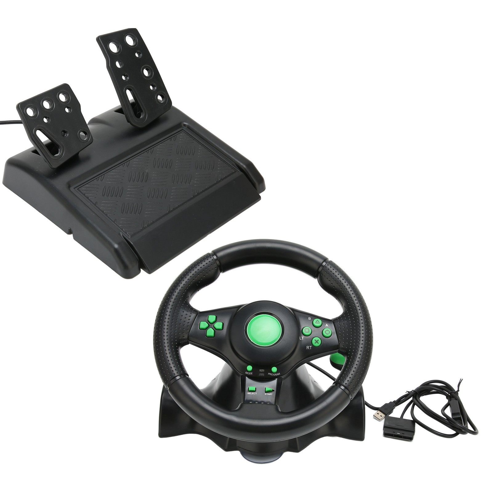 PCレーシングホイールゲームステアリングホイール180度カー - Gaming Console Driving のレビューと価格